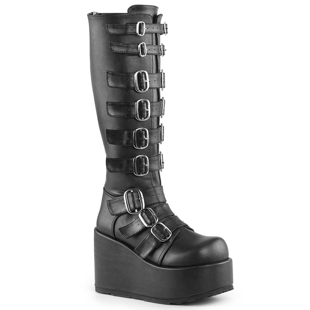 Bottes Hauteur Genoux Demonia Concord 108 Vegan Cuir Femme - Noir 54128-FOQT